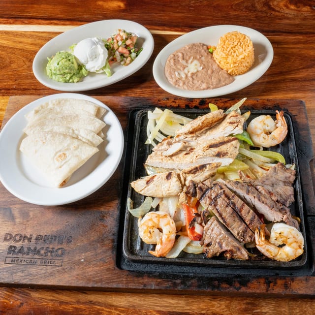 Shrimp and beef fajitas X 1.